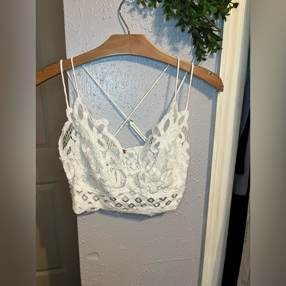 Free People White Lace Bralette